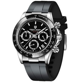 Pagani Design Daytona Homage Men's Quartz Watches Japan Movement Ceramic Bezel Silicone Band Screw-in Crown Waterproof Sport Chronograph Watch