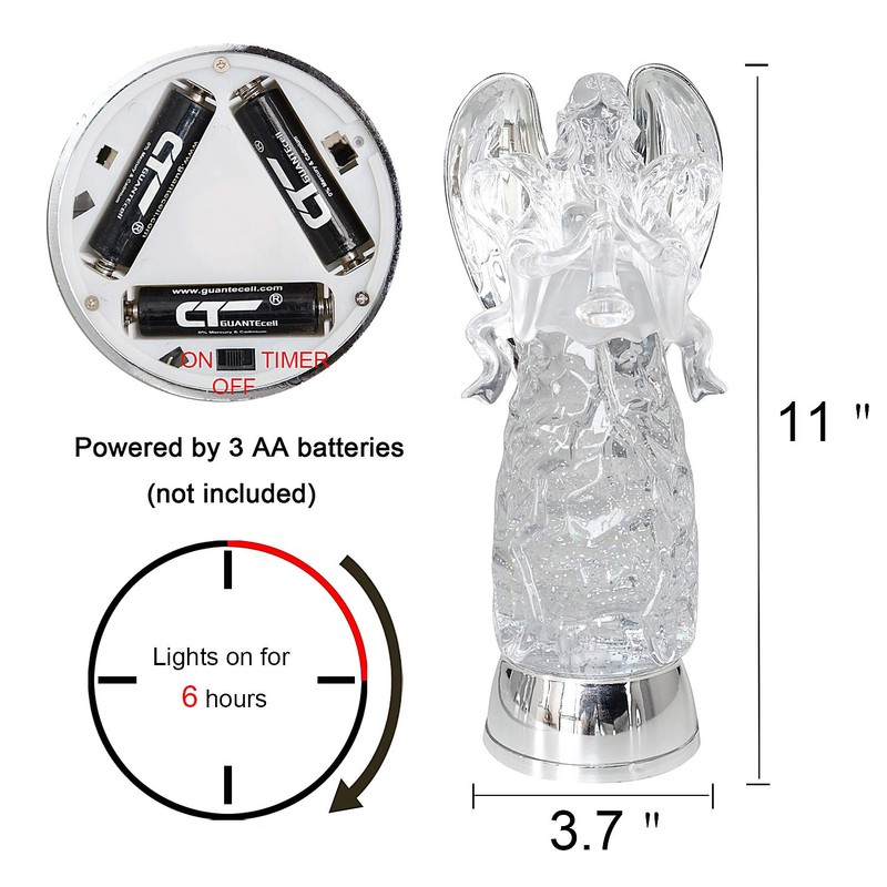 DRomance 11" Angel Snow Globe Lantern Battery Operated with 6