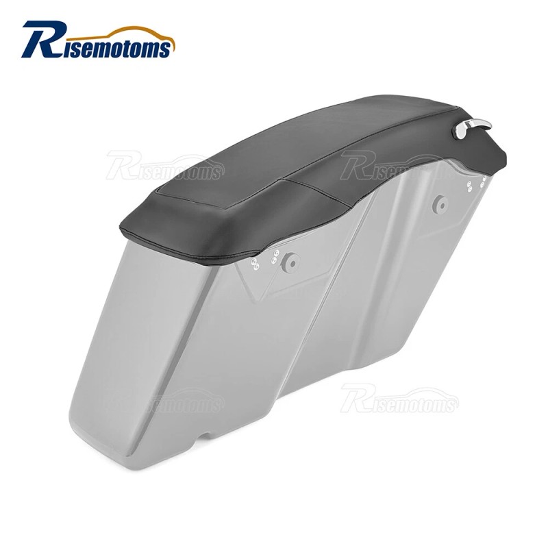 risemotom8 PU Leather Waterproof Hardbag Saddlebag Lid Covers for Harley