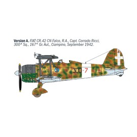 Italeri 1485 FIAT CR.42 CN "Falco" Night Fighter, 1:72 Scale, Plastic Model Kit/Model Assembly