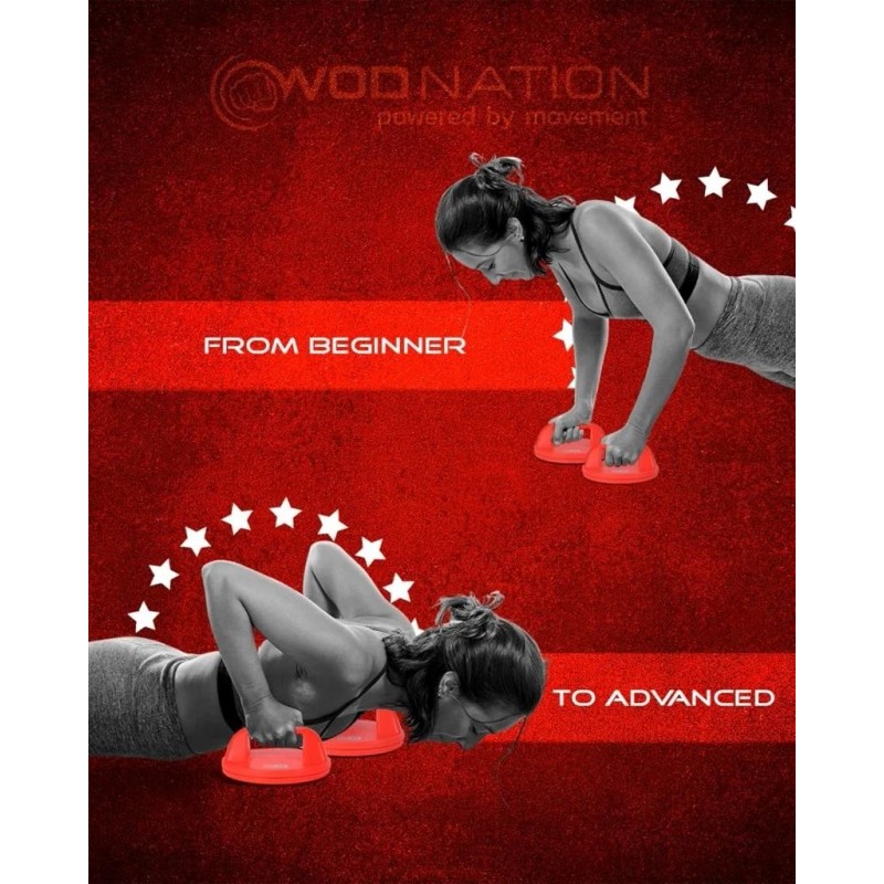 WOD Pushup Rotating Handles Non Slip Grip Swivel Base Push