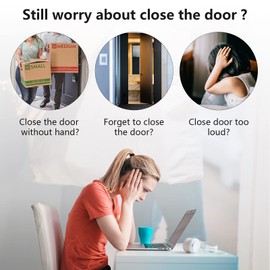 Rierdge Adjustable Spring Storm Door Closer, Automatic Door Closers Hinge, Heavy Duty Safety Spring Door Closer for Residential Commercial (White Color)