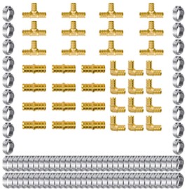 1/2 Inch Pex Fittings with PEX Cinch Clamps Set For Pex Pipe (Fittings x 36Pcs+Clamps x 84PCS)