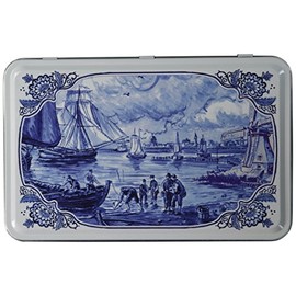 Hellema - Speculaas Spiced Gourmet Cookies in Delft Tin (Dutch) (14 Oz.)