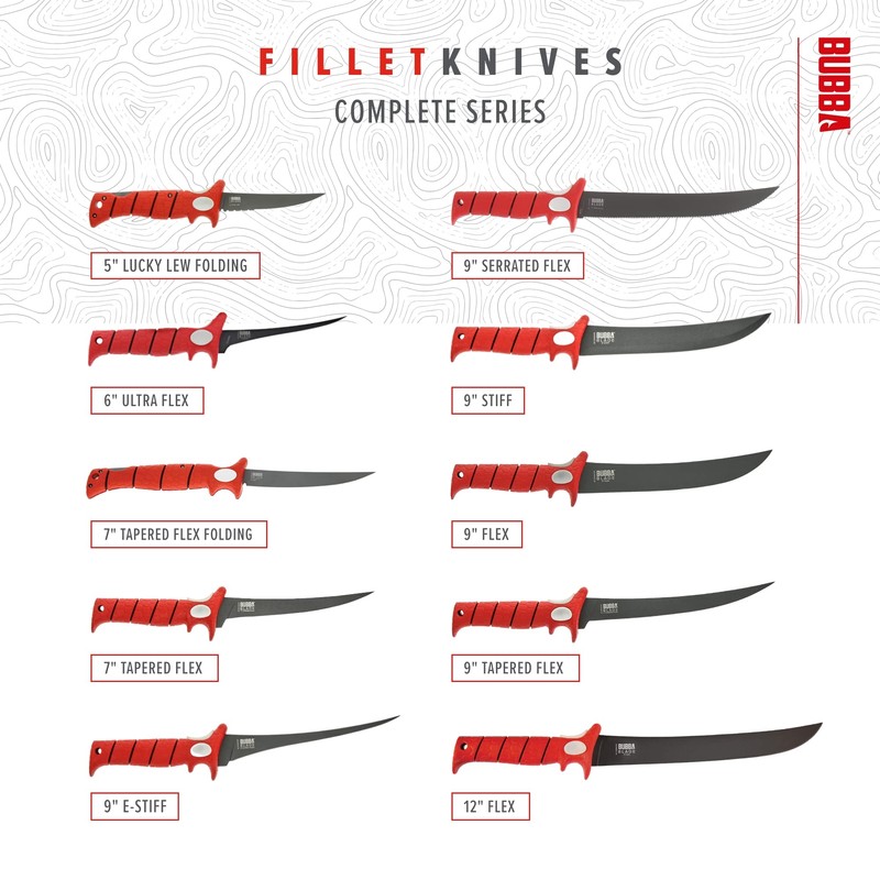 BUBBA 9 Inch Flex Fillet Knife with Non-Slip Grip Handle,