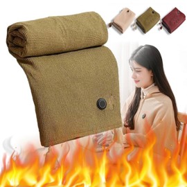 Portable Heated Shawl - Soft Zipper Electric Heated Blanket Shawl, Wearable Cordless Graphene Warming Wrap, Lightweight, Portable, and Wireless Heating for Home or Travel (Green)