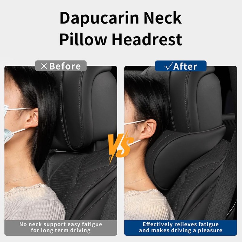 Dapucarin Car Headrest Memory Foam Neck Pillow for Driving with