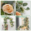 ROSYLEVE Pack of 2 Eucalyptus Garland with Flowers, Artificial Peonies,