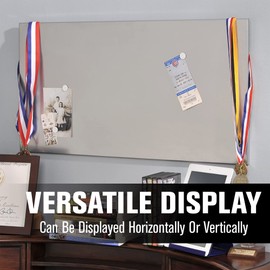 STEELMASTER by BankSupplies Magnetic Bulletin Board | 30 x 14 Inches | Silver | Includes 6 Magnets, 4 x 6 Dry Erase Board & Dry Erase Marker | Scratch Resistant Finish | Horizontal & Vertical Display