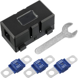 Tixlux Midi Fuse, 3 Pieces 100A Midi Screw Fuse, 1 Piece ANS Fuse Holder, 1 Piece Wrench, 12V-58V Midi High Current Fuse for Car, Truck, SUV, RV