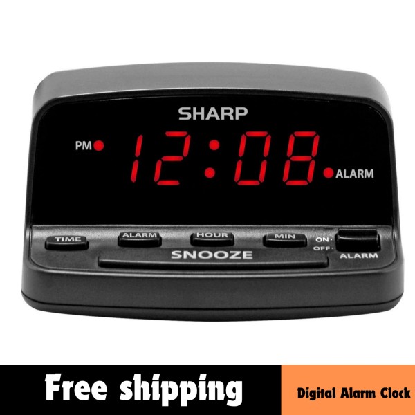 Digital Alarm Clock with Keyboard Style Controls, Battery Back-Up, Easy