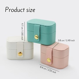 FuninCrea Ring Box Small Ring Jewellery Box with 6 Ring Grooves, Earring Box PU Leather Ring Holder Jewellery Gift Box Portable Engagement Ring Box Ring Storage Box for Earrings Rings (White)