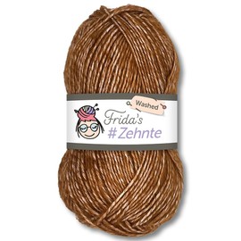 Frida's Wollhaus Frida's 50 g #Tenth Washed Melange Colours Knitting Crochet Wool Yarn 29 Colours (916 | Light Brown)