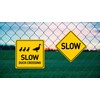 BTHUKO Slow: Duck Crossing Silhouette 12" X 12", Funny Novelty