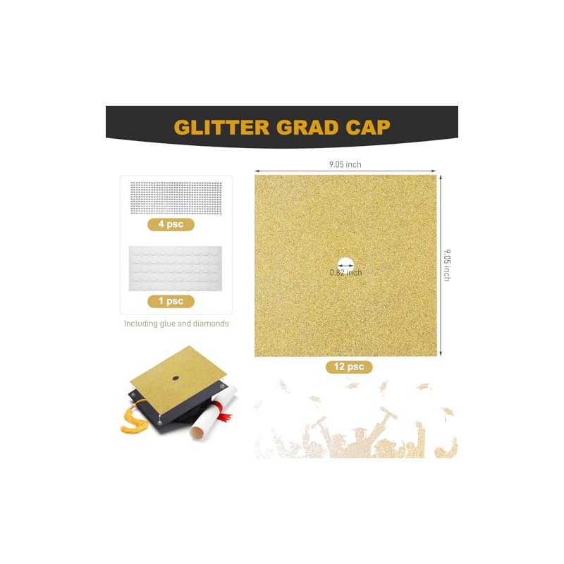 2025 Graduation Cap Decorations kit Graduation Cap Topper Blank, 12