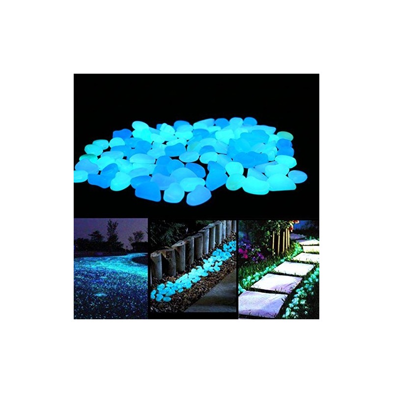Unime Glow in The Dark Garden Pebbles Stones for Yard
