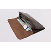 Holzrichter Berlin Women's Wallet (M) Elegant Button Leather Purse Brown