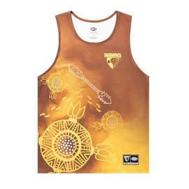 Hawthorn Hawks AFL Footy Mens Adults Indigenous Training Singlet Size L
