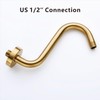 8 Inches S-shape Wall Mount Shower Arm and Flange, Champagne