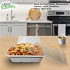 EcoQuality 22oz Disposable Bowls with Clear Lids - Rectangular Compostable