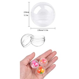 MINZHI Pack of 150 Small Round Capsules 28 mm Plastic Ball for Filling, Fillable Acrylic Balls, Transparent Balls, Plastic Balls for Filling, Suitable for Christmas, Wedding, Anniversary, Birthday