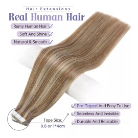 Fshine Extensiones De Cabello Humano 50gr 20in 10 Castaño Claro Res