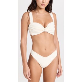 Montce Women's Hayden Bikini Top, Cream Rib, Off White, S