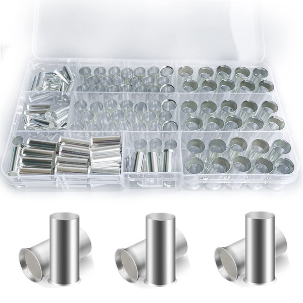 190 Pieces Wire End Ferrules Assortment Uninsulated Copper Tinning Cable