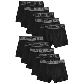 NEXT Pack of 10 Briefs, Black With Grey Waistband