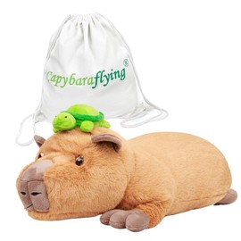 Capybara Weighted Stuffed Animal, 21’’ 4 lbs Capybara with Turtle Weighted Plush Toy for Hugging, Microwaveable Plush Pillow Gift for All Ages - Kids, Teens and Adults