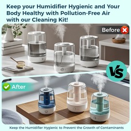 XPMBF 11 Pcs Humidifier Cleaner Brush Set, Small Detail Cleaning Brushes for Humidifiers, Keyboards, Tiles, Bottles & Tight Spaces | Portable Home/Travel Clean Tools