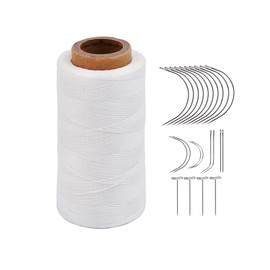 Hilo encerado para coser hilo de piel encerado, 150D, 0,8 mm, 280 yardas para reparación de zapatos de piel, manualidades, bricolaje, color blanco