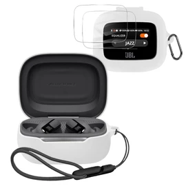 For JBL LIVE BUDS 3/ LIVE BEAM 3 Case, Wireless Earphones, Smart Charging Case, Protective Cover [YCJDP] Anti-lost Buckle / Drop Protection Cord Included, 2 Free Films, Can Be Charged While Wearing