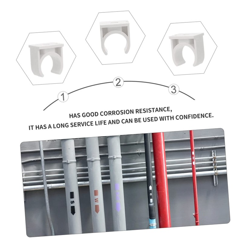 SHINEOFI 100PCS U-Shaped PVC Clamps for Electrician Tube Support Wire