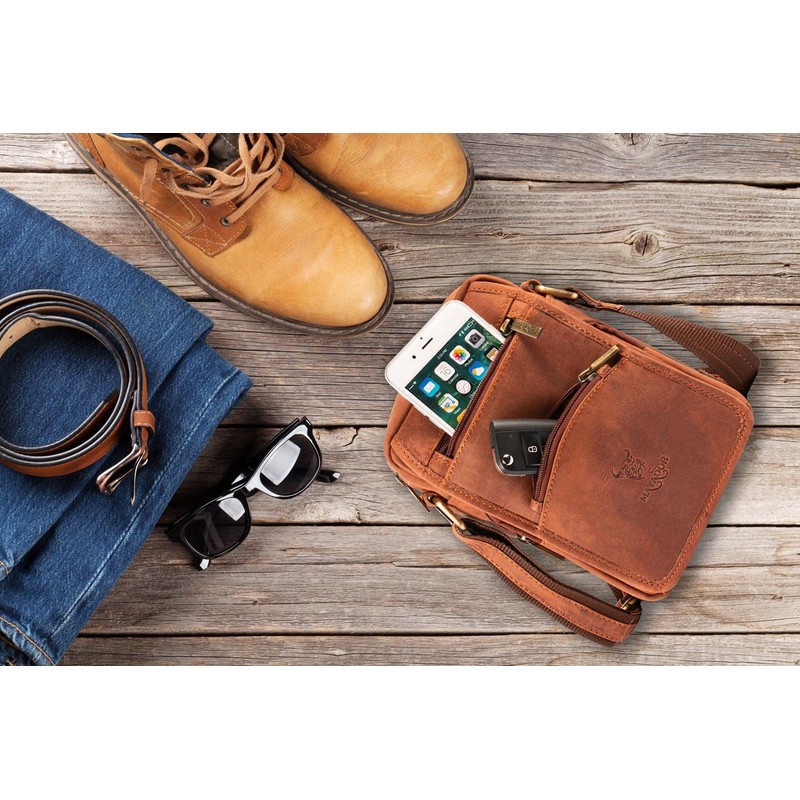 MATADOR Men's Genuine Leather Shoulder Bag Work Bag Small Shoulder