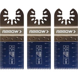 Arrow OSC103-3 Japanese Tooth Hardwood Oscillating Blade for Hardwood, Wood, PVC, Drywall, Universal, Fits Most Multitools, 1-5/16 Inch, 3-Pack