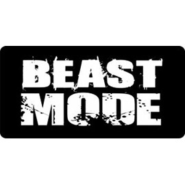 Beast Mode Black Photo License Plate