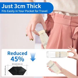 Compact Mini Windproof Travel Umbrella-UPF 50+ Sun & Rain Protection, Small Folding Design Fits in Pocket or Purse, Lightweight Portable with Case for Women, Men & Kids (Beige)