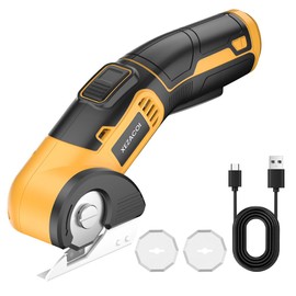 Electric Cardboard Cutter - Cordless Electric Scissors for Cardboard with Safety Lock & 2 Spare Blades, Power 4V Rechargeble Box Cutters for Fabric Carpet Leather Plastic Cutting, Crafting
