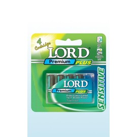 LORD PREMIUM SENSITIVE Twin Blade Refills 4's With Lubricating Strip - 2 Cards of 4 Refills