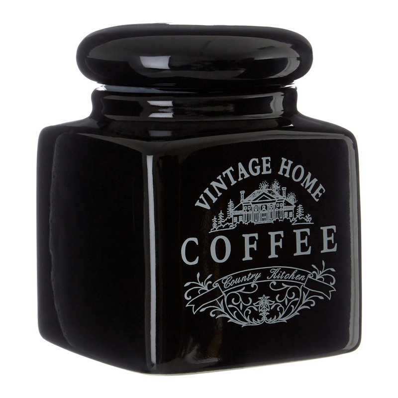 Premier Housewares Vintage Home Coffee Canister - Black