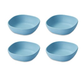 Fkereg Set of 4 Small Dipping Sauce Bowls 4.5 Oz, Tiny Side Dish Bowls, Plastic Pinch Bowls, Condiment Ingredient Bowls for Cooking Prep, Sauce Plate for Spice, Dips Serving, Blue