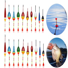 Zengjunwei Pack of 20 Fishing Trout Floats Fishing Accessories Float Fishing Trout 0.6 g - 4.5 g Fishing Floats Set for Coarse Fish Float and Trout
