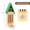 Butterfly House and Feeder for Outside, Wooden Butterfly House for