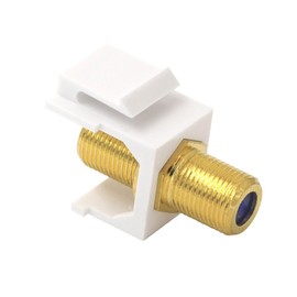VCE Coax Keystone Jack Insert Gold-Plated, 3GHz Coaxial Cable Connector, F-Type RG6 Cable Extender Female to Female for Wall Plate and Patch Pane, 5 Pack