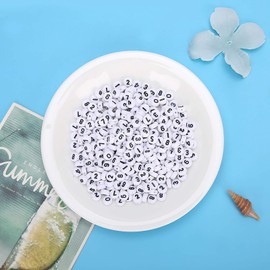 500PCS Número redondo de cuentas de acrílico, cuentas de acrílico DIY accesorios de joyería de cuentas hechas a mano número 0-9 para la colección de artesaníaAdornos con Cuentas