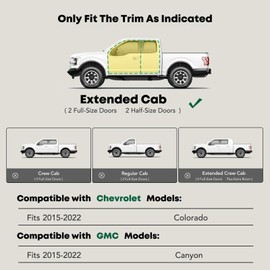 YHTAUTO 3 Inch Running Boards Side Steps Fit Chevy Colorado & GMC Canyon 2015-2022(Extended Cab/Double Cab) 90 Round Ends Carbon Steel, Truck Cab Side Step Rails