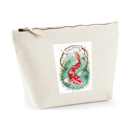 Hippowarehouse Happy Birthday Cute koi Fish Pond Watercolour Printed Make up Cosmetic wash Bag 18x19x9cm