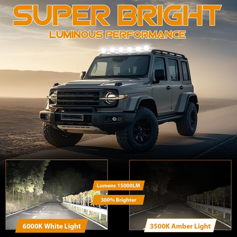 7 Inch Round Led Light Pod, 2 Pcs 201W Round