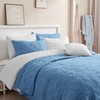SHALALA NEW YORK Blue Quilt Bedding Set Twin Size, Lightweight